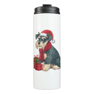 Giant Schnauzer Dog Christmas Parties Holiday Sant Thermal Tumbler