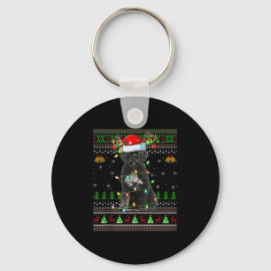 Giant Schnauzer Dog Ugly Christmas Sweaters Holida Keychain