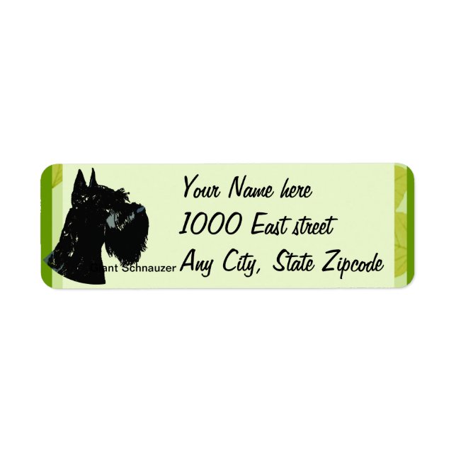 Giant Schnauzer ~ Green Leaves Design (Front)