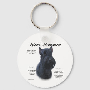 Giant Schnauzer History Design Keychain