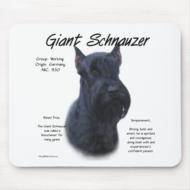 Giant Schnauzer History Design Mouse Pad (Front)