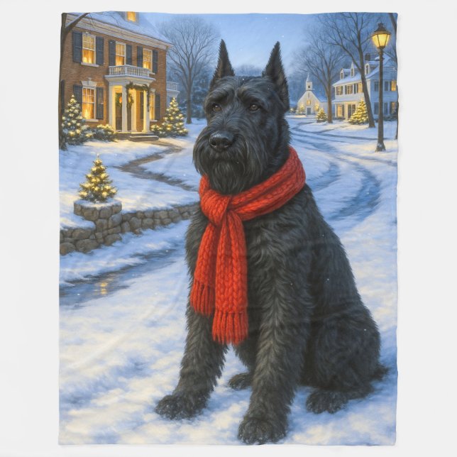 Giant Schnauzer Holiday  Fleece Blanket (Front)