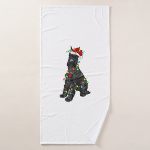 Giant Schnauzer Lover Xmas Santa Giant Schnauzer C Bath Towel