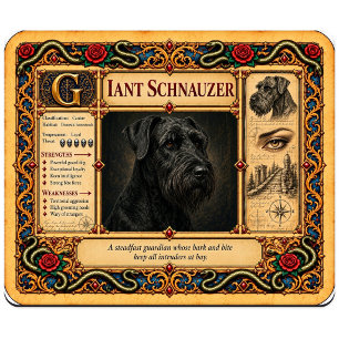 Giant Schnauzer, Medieval Bestiary Art Mouse Pad