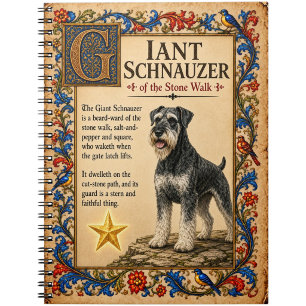 Giant Schnauzer, Medieval Bestiary Art Notebook