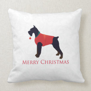 Giant Schnauzer Merry Christmas Design Throw Pillow