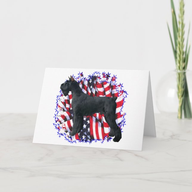 Giant Schnauzer Patriot Card (Front)