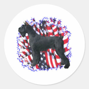 Giant Schnauzer Patriot Classic Round Sticker