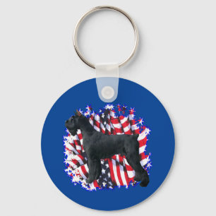Giant Schnauzer Patriot Keychain