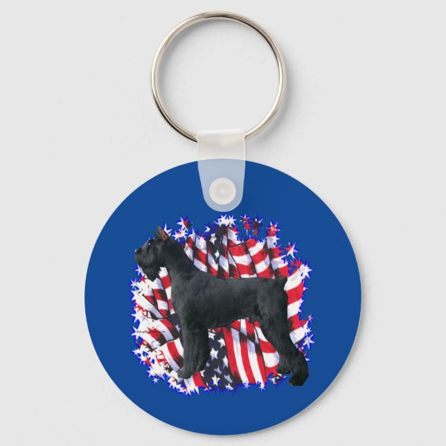 Giant Schnauzer Patriot Keychain (Front)