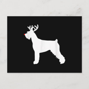 giant schnauzer reindeer christmas dog postcard