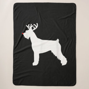 giant schnauzer reindeer christmas dog sherpa blanket