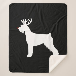 giant schnauzer reindeer christmas dog sherpa blanket
