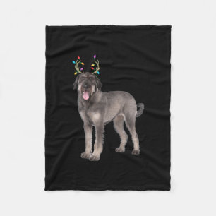 giant schnauzer reindeer christmas dog sweat fleece blanket