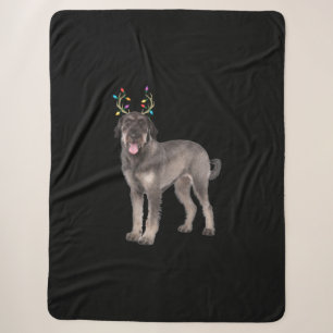 giant schnauzer reindeer christmas dog sweat sherpa blanket