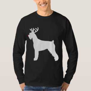 giant schnauzer reindeer christmas dog T-Shirt