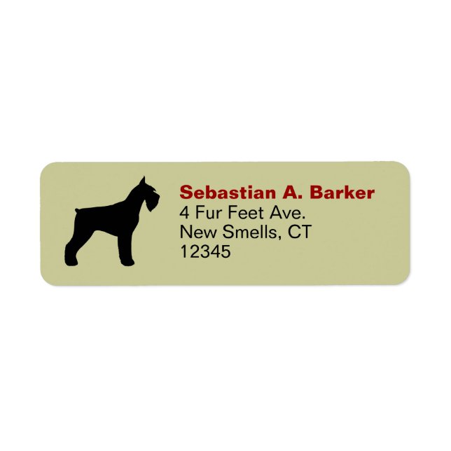 Giant Schnauzer Silhouette Return Address (Front)