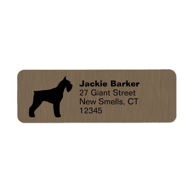 Giant Schnauzer Silhouette Return Address (Front)