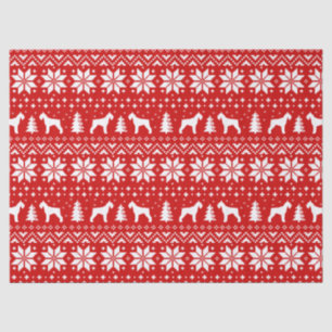 Giant Schnauzer Silhouettes Christmas Pattern Red Tissue Paper