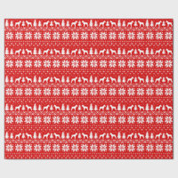 Giant Schnauzer Silhouettes Christmas Pattern Red