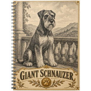 Giant Schnauzer, Vintage Heritage Dog Notebook