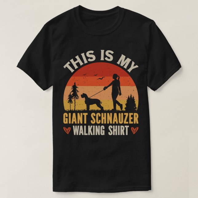 Giant Schnauzer Walking 1 T-Shirt (Design Front)