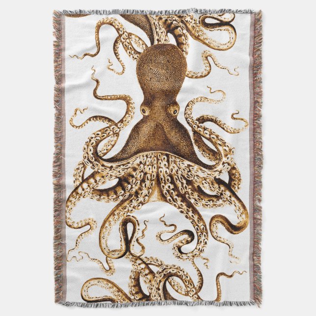 Giant Sea Squid Cozy Throw Blanket (Front Vertical)