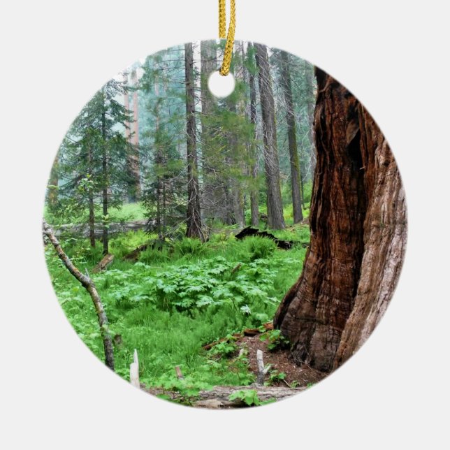 Giant Sequoias in Grant Grove, CA Ceramic Ornament (Front)