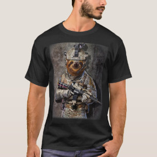 Giant Sloth as Army Commando in Full Tactical Gear T-Shirt