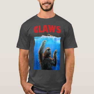 Giant Sloth Terrorizing Swimmer, Beware of Claws  T-Shirt