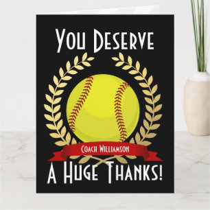 Giant Softball Coach Thank You Black Card