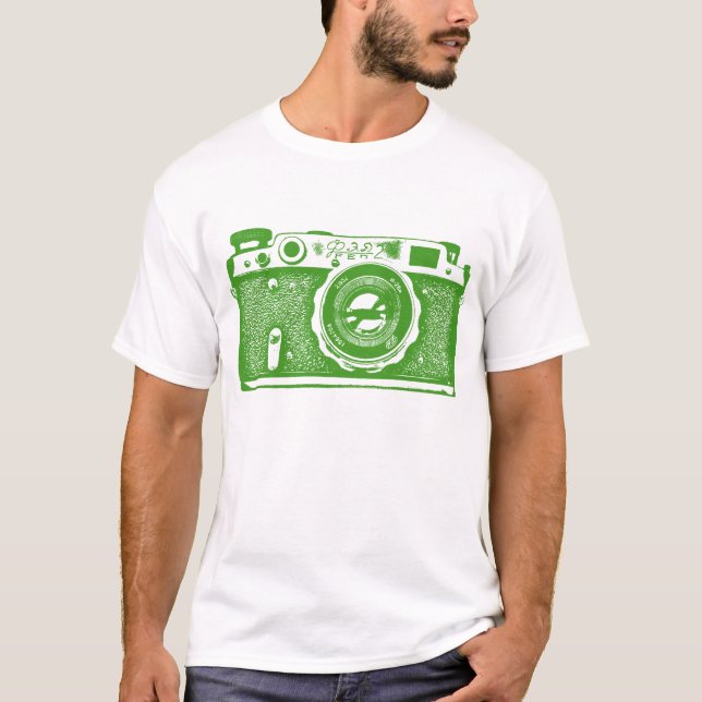 Giant Soviet Russian Camera - Avocado Green T-Shirt (Front)
