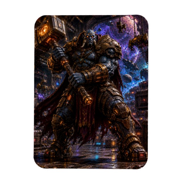 Giant Space Pirate — Hammer Warrior Magnet (Vertical)