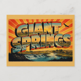 Giant Springs Montana Freshwater Spring Prairie  Postcard