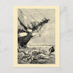 Giant Squid from 20000 Leagues Under The Sea Postcard
