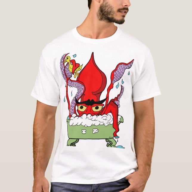 Giant Squid In A Tub T-Shirt (Front)