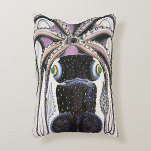 Giant Squid or Octopus, Vintage Marine Life Animal Accent Pillow