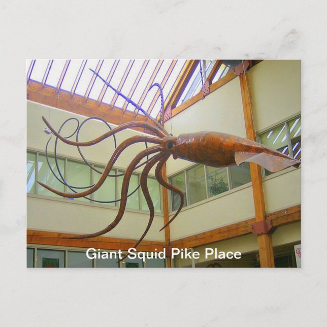 Giant Squid Pike Place Market Seattle, WA Carte po (Devant)