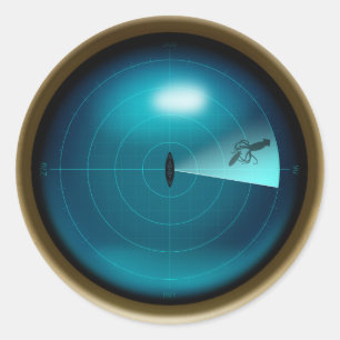 Giant Squid Seen on Ship Sonar Steampunk Nautical Classic Round Sticker