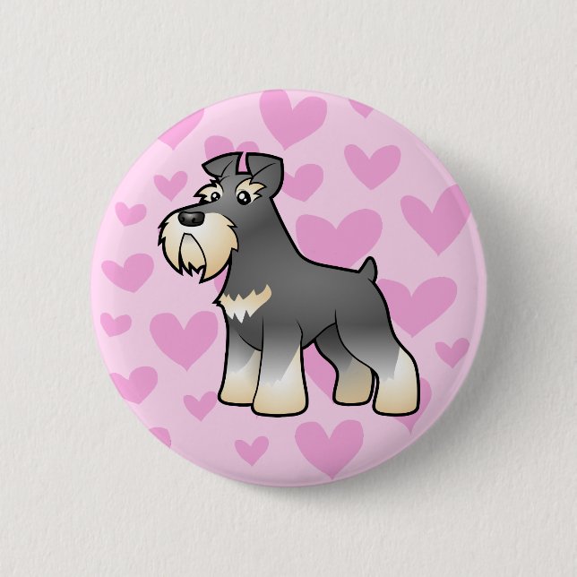 Giant/Standard/Miniature Schnauzer Love 2 Inch Round Button (Front)