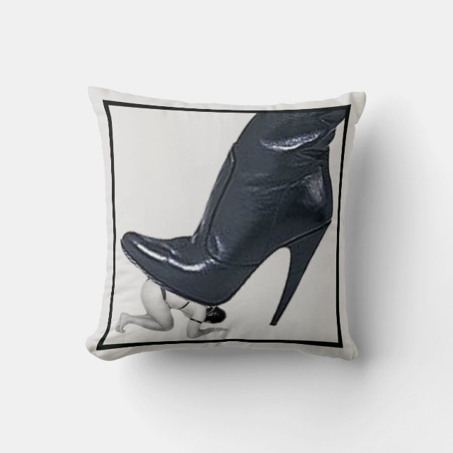 Giant Stiletto Boot - slave stomp Throw Pillow (Front)