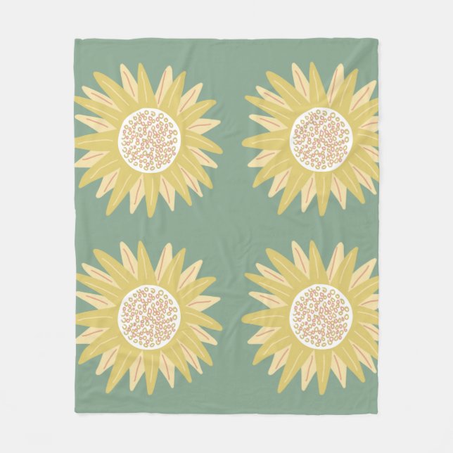Giant Sunflower Fleece Blanket (Front)