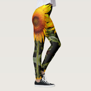 Giant Sunflower photo yellow flower Leggings