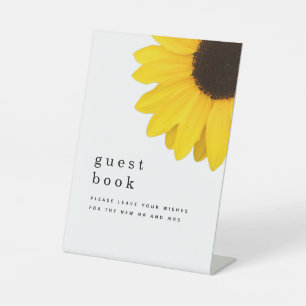 Giant Sunflower Sign Guest Book Wedding