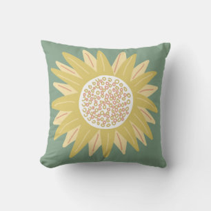 Giant Sunflower Throw Pillow