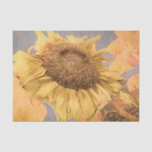Giant Sunflowers Country Yellow Grey Decoupage Art Tissue Paper