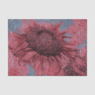 Giant Sunflowers Vintage Pink Grey Art Texture Tissue Paper