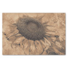 Giant Sunflowers Vintage Sepia Brown Decoupage Art