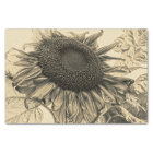 Giant Sunflowers Vintage Sepia Decoupage Art