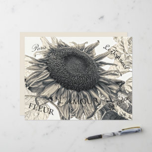 Giant Sunflowers Vintage Sepia Decoupage Ephemera